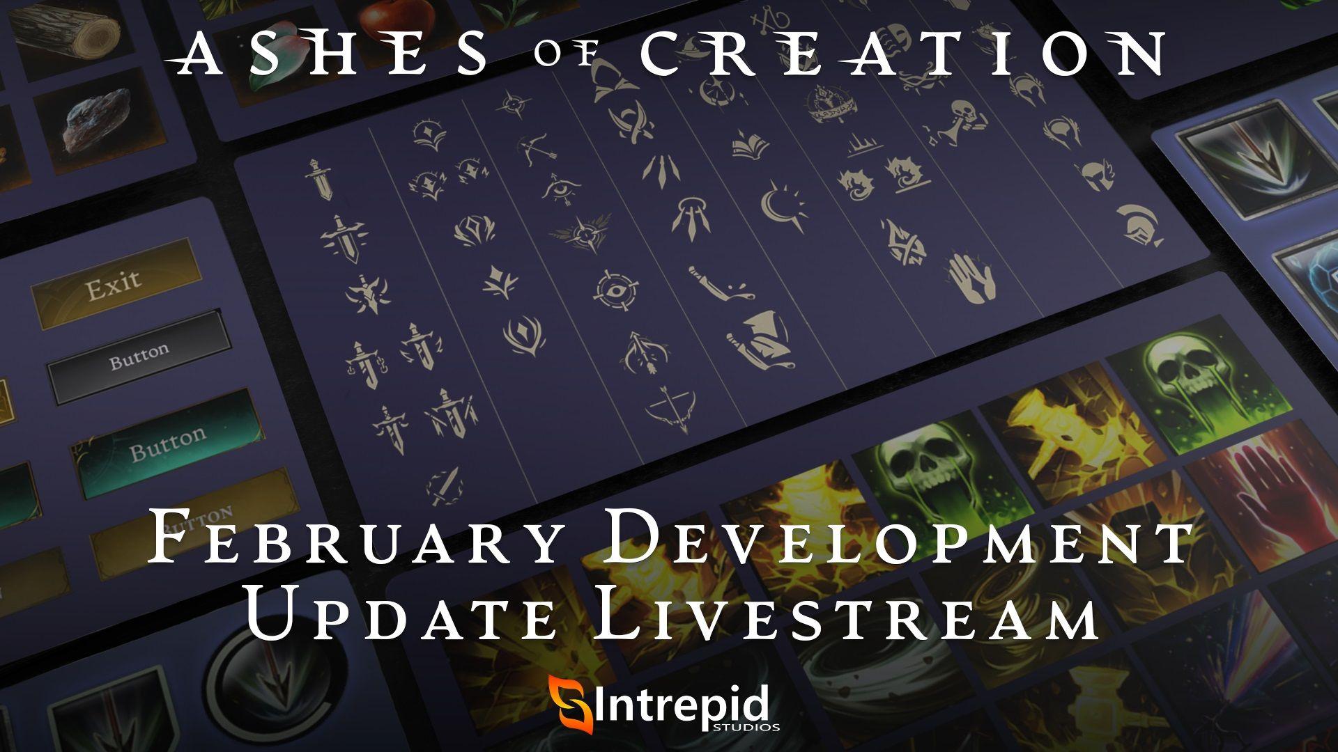 Flat images of different artboards displaying different UI elements such as icons, skill tiles, and buttons