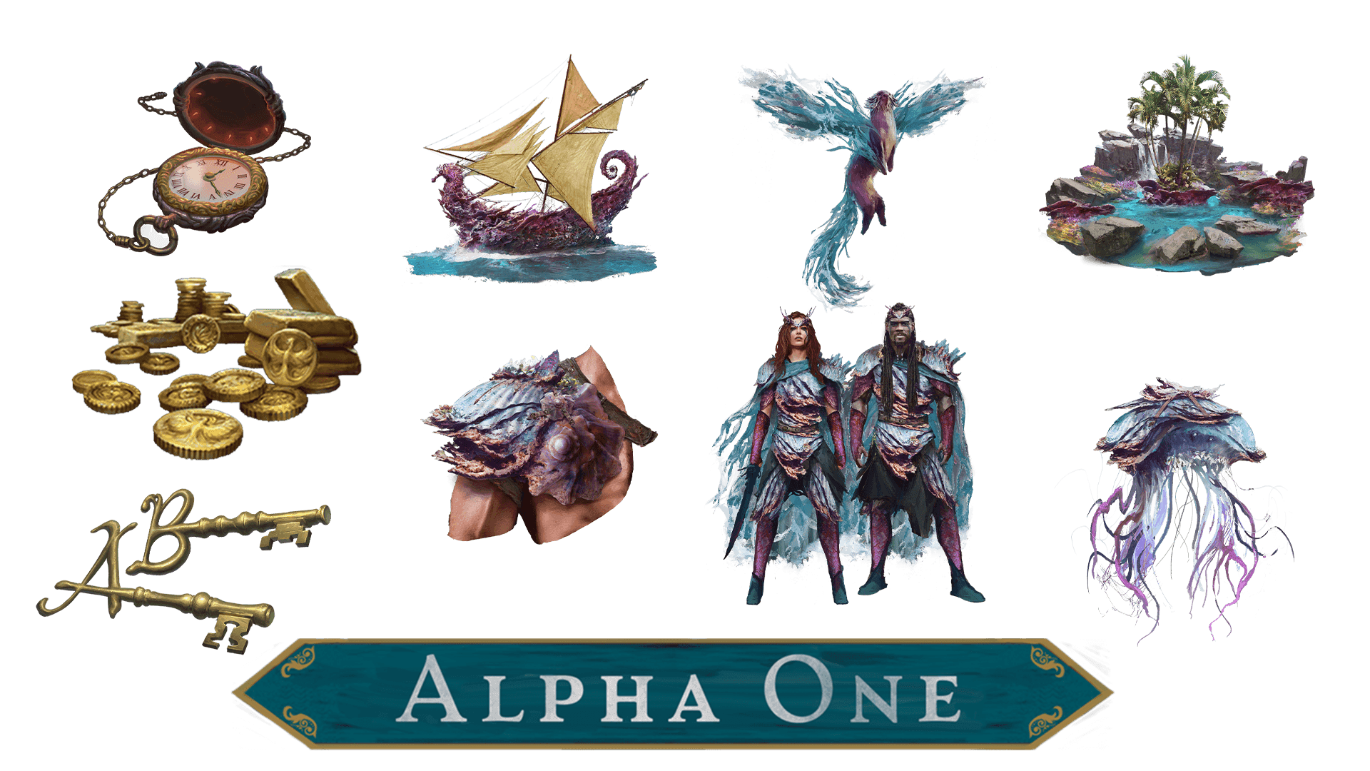 10 images of items included in the adventurer pre-order package.