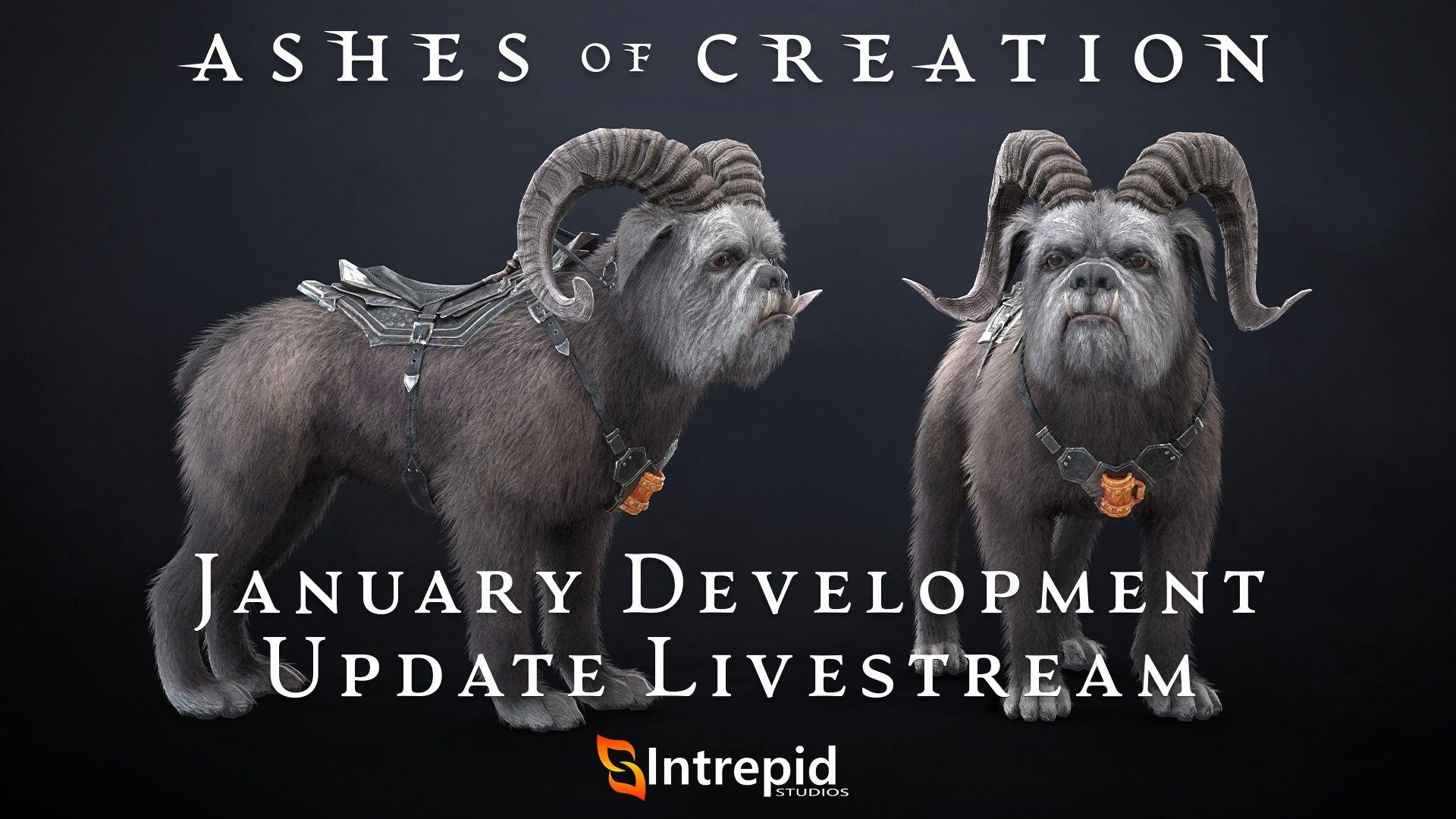 A side and front image of a bulldog with giant ram horns on its head and an orange gem around its neck