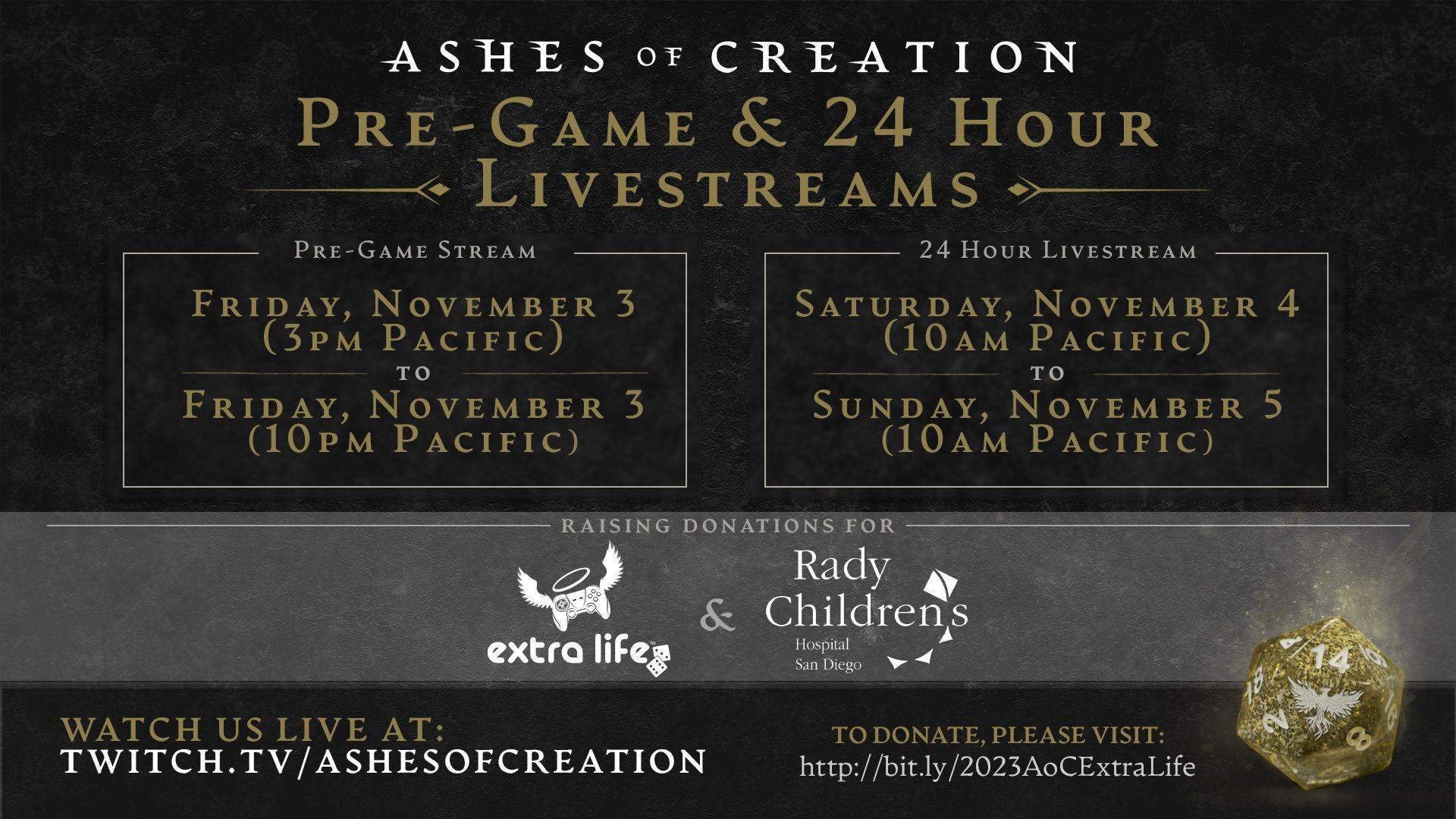 Black and gray image of the extra life 2023 livestream schedule