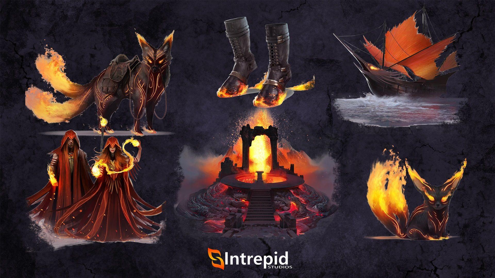 Black background with an array of images included in the heat and harmony pre-order packages