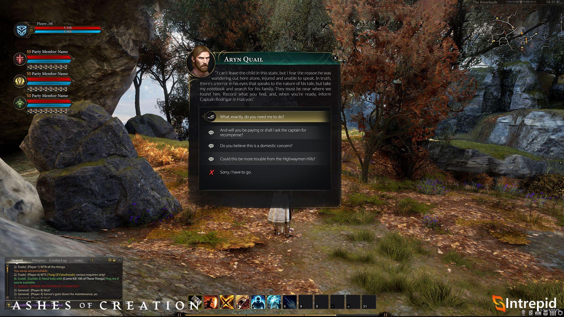 Image of a conversation modal in the game