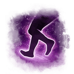 Glowing dancing feet in motion of a dance move