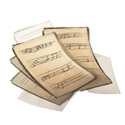 Pile of sheet music in a bundle