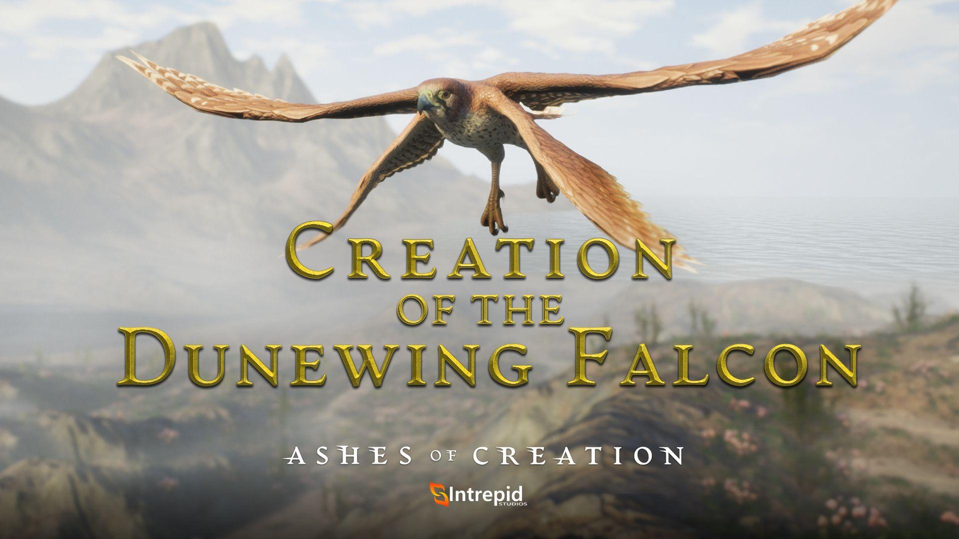 A falcon like creature soars through the air with its four wings.