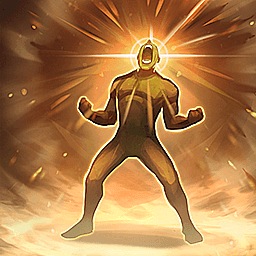 A figure stands legs planted, arms and fists bent and head back shouting loudly. White energy waves emit from their open mouth.