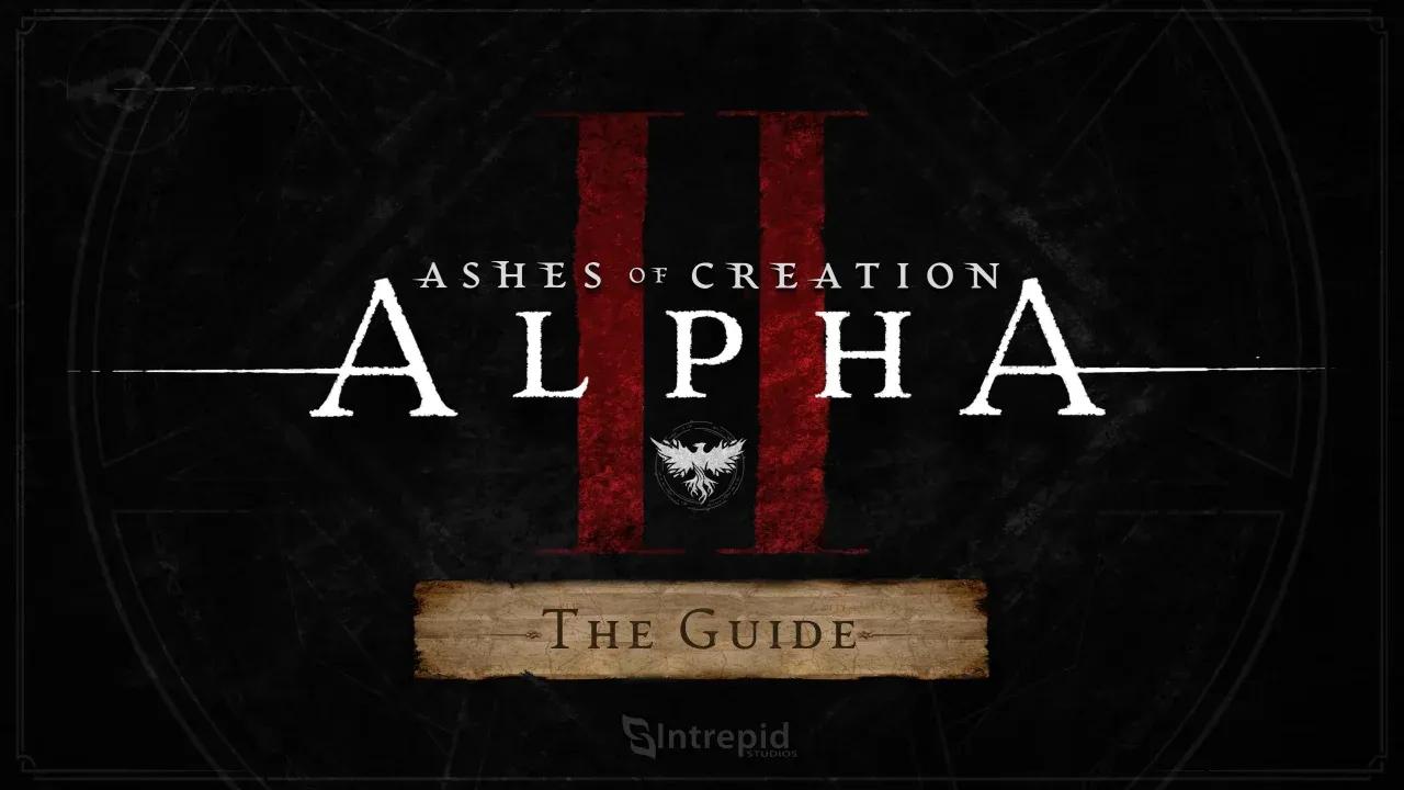 Alpha two text sits on top of a black background with blood red roman numerals behind it.