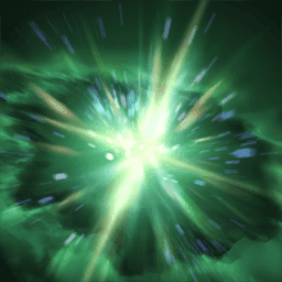 A green blast coming from the center of the image and shooting out to the sides of the tile