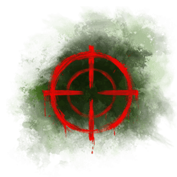 Target marker circle on top of a green background