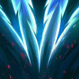 Blue tears down the tile of a shredding effect