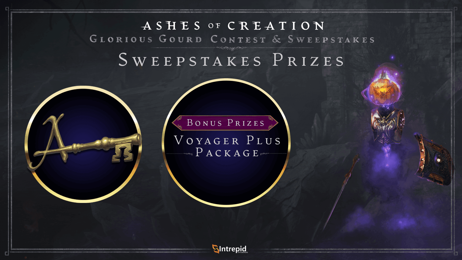 Two circles with the prizes for the sweepstakes.