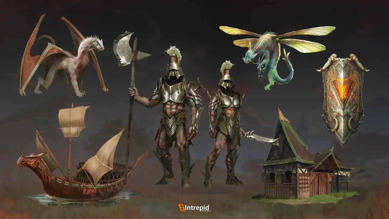 Brown background with an array of images included in the unbreakable bonds pre-order packages