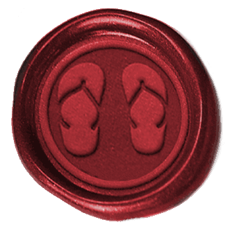 Wax red seal of the sandals that would be used to close a letter in the old days