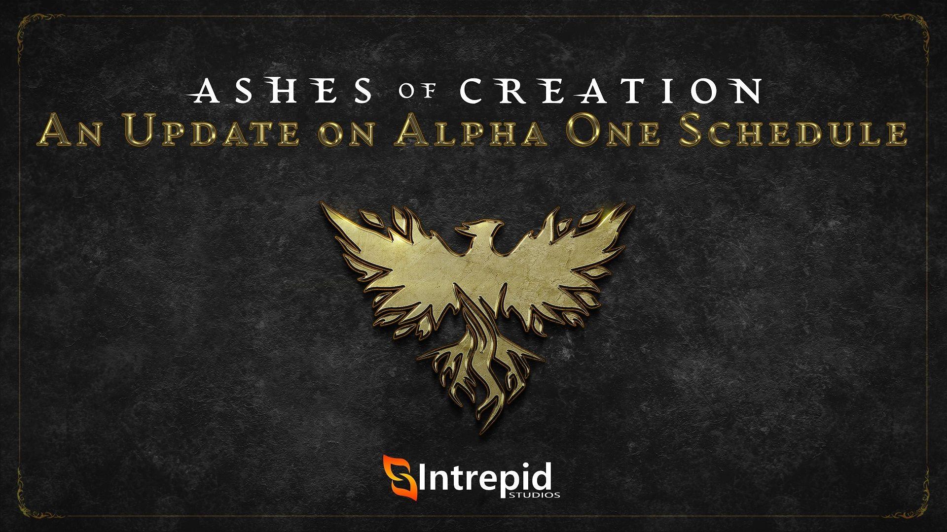 The Ashes of Creation Golden phoenix sits on top of a black background.