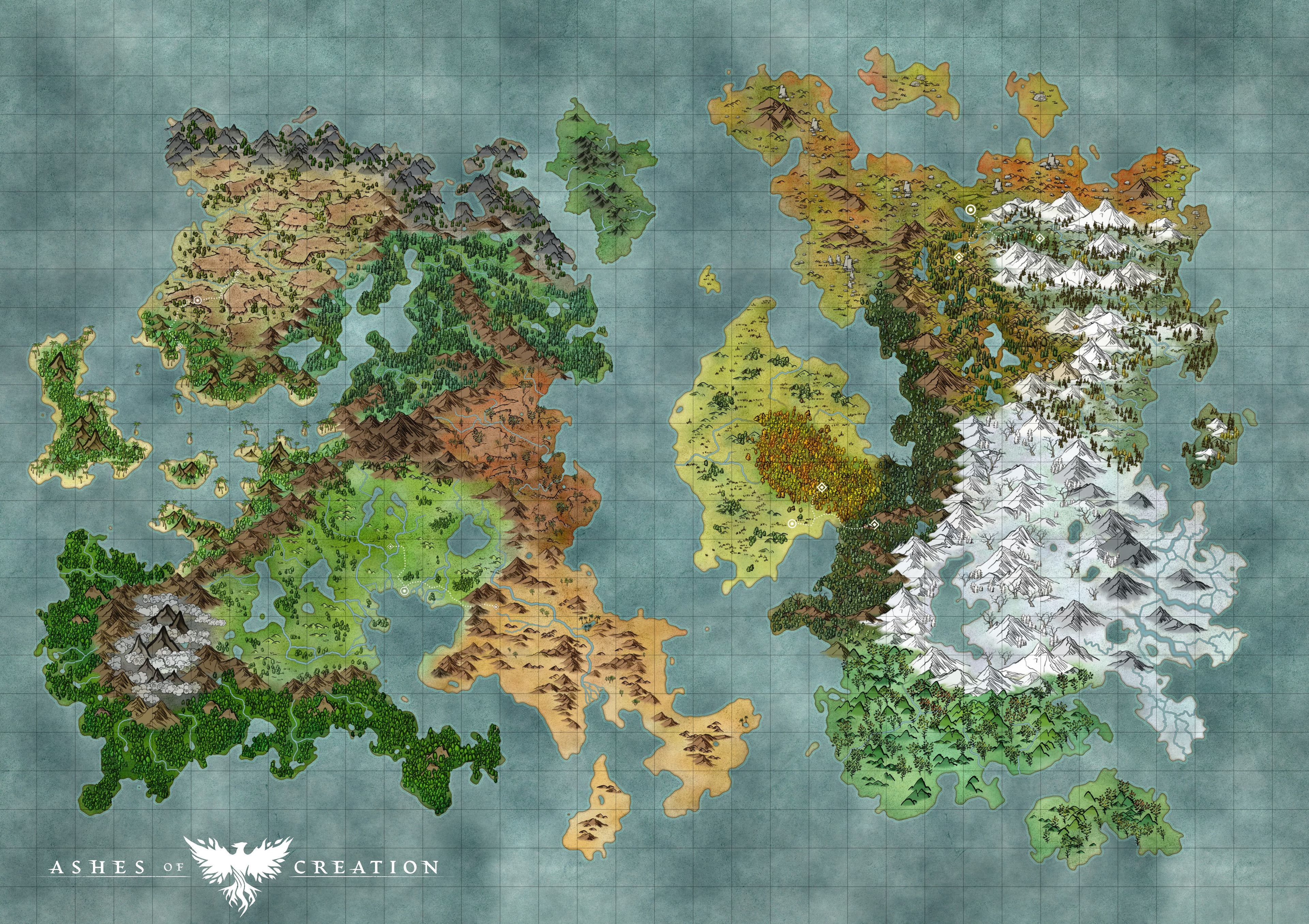 Colorful map of Verra with texture for the raised areas.