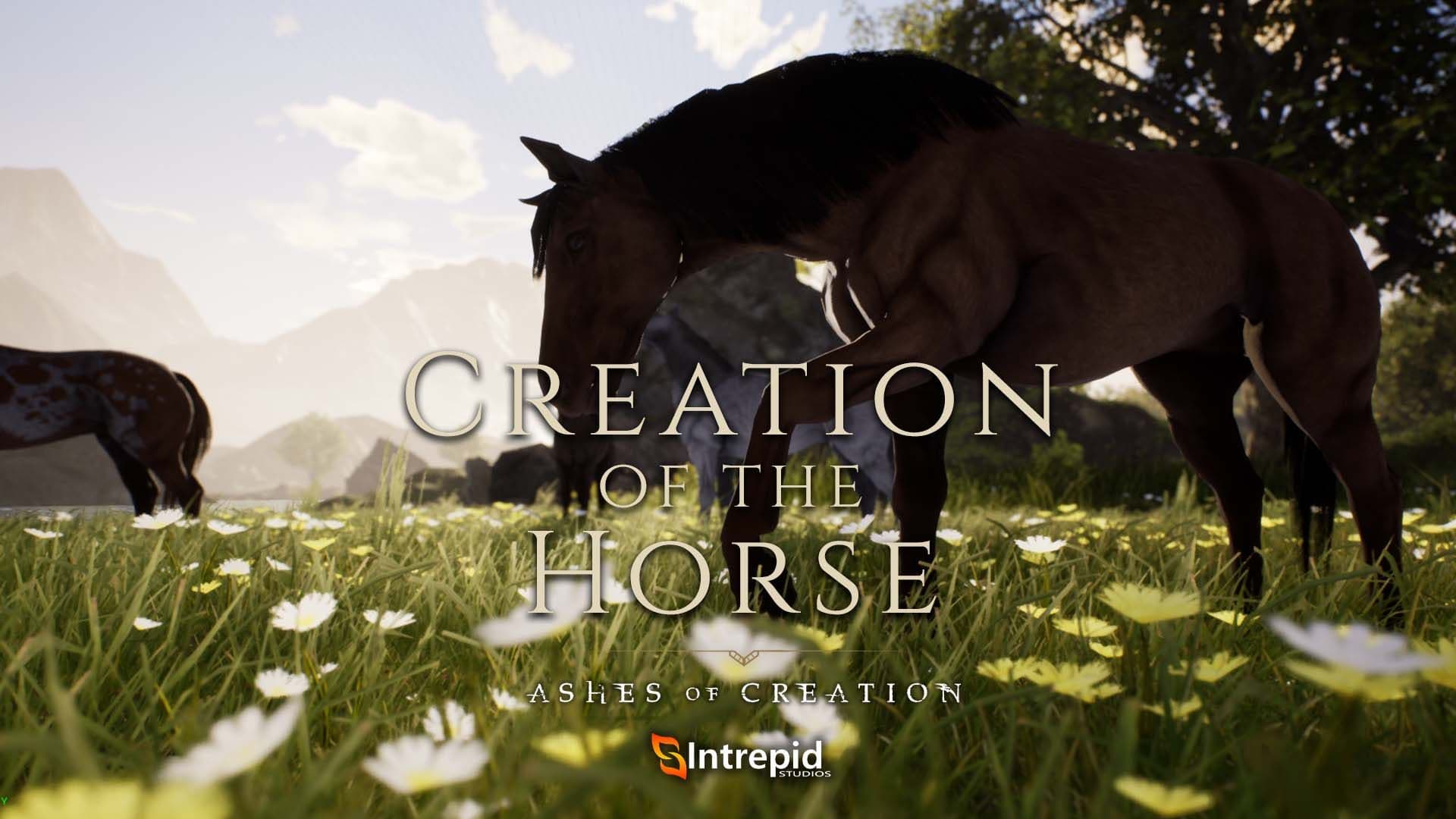 A brown horse in a grassy field.