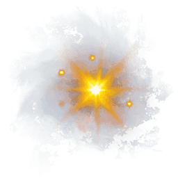 Radiant red and yellow glow star burst