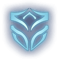 symbol of the tank, a glowing light blue shield made up of pointed diamond on the top and two rounded diamonds on the bottom